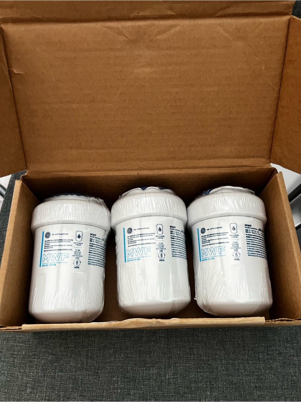 New Sealed 3 Pack Genuine GE Appliances Water Filters MWF Filter Cartridges